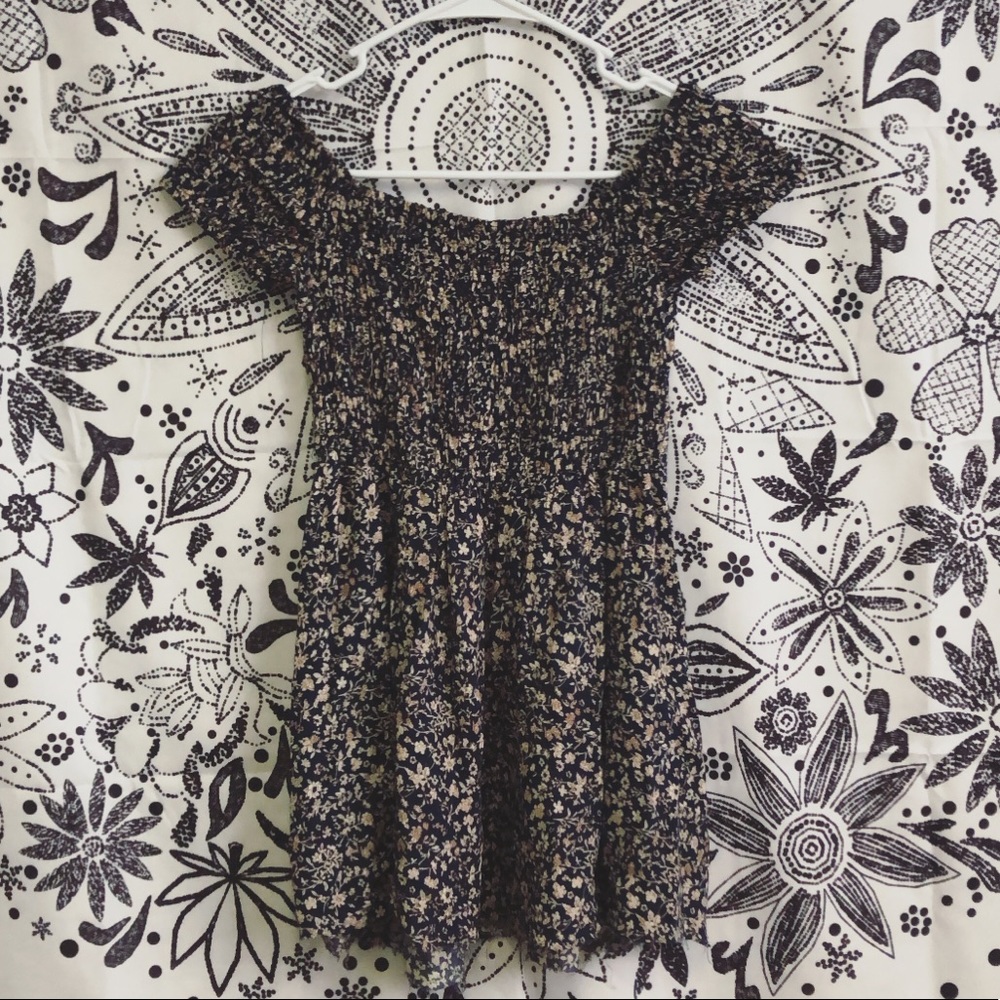 Peasant Girl Floral Mini Dress